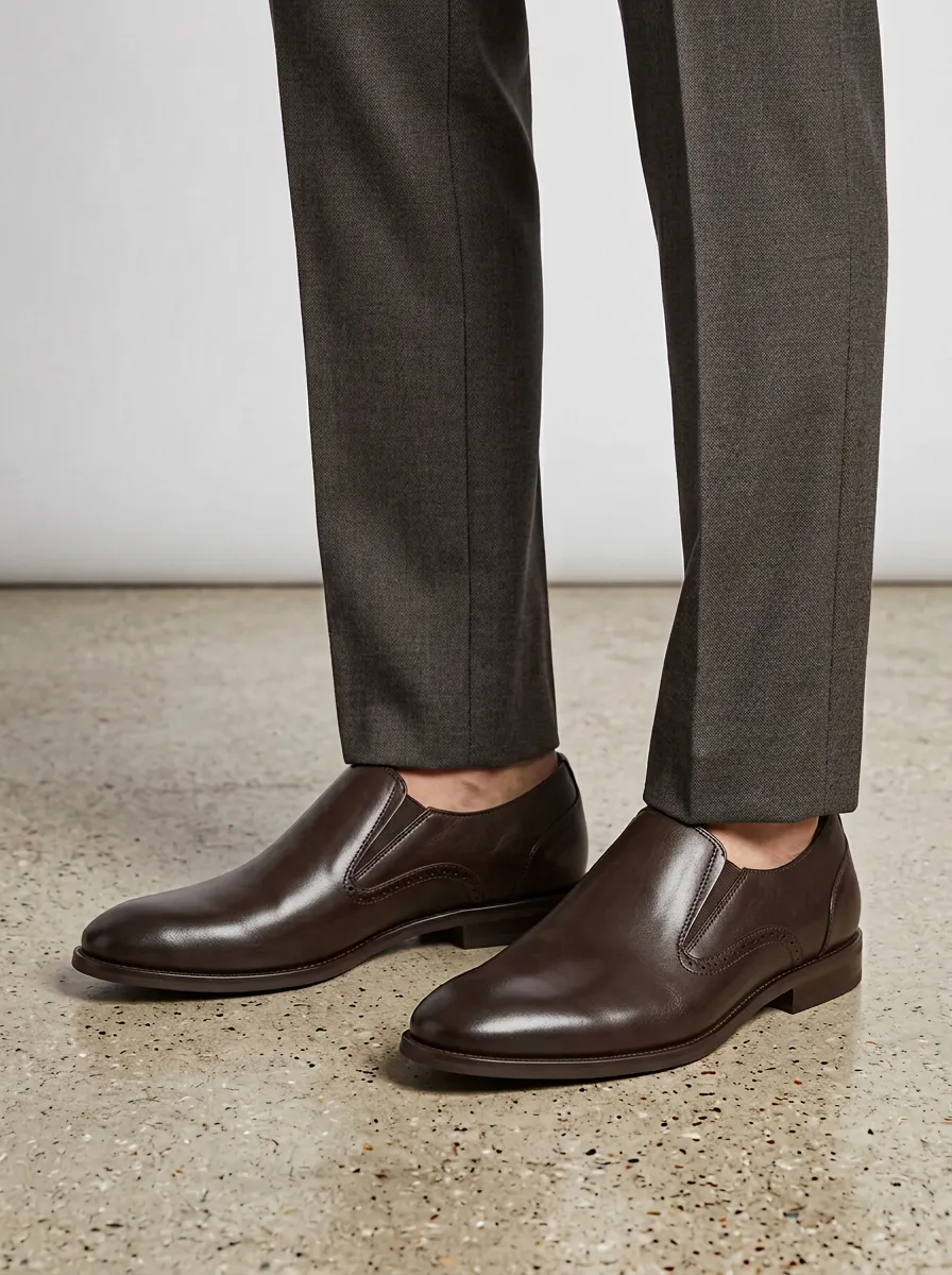 Men's Classic Business Leather Slip-On Dress Shoes