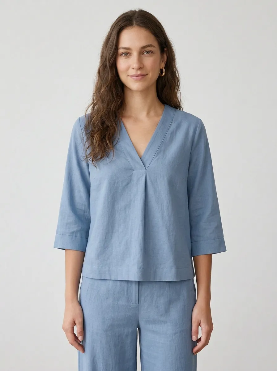 Relaxed Women's V-Neck Casual Lounge Set