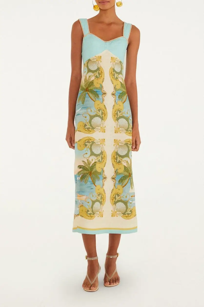 Linen Blend Maxi Dress
