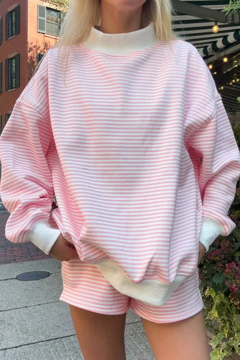 Stripe Shorts Relaxed Shorts Lounge Set Comfort