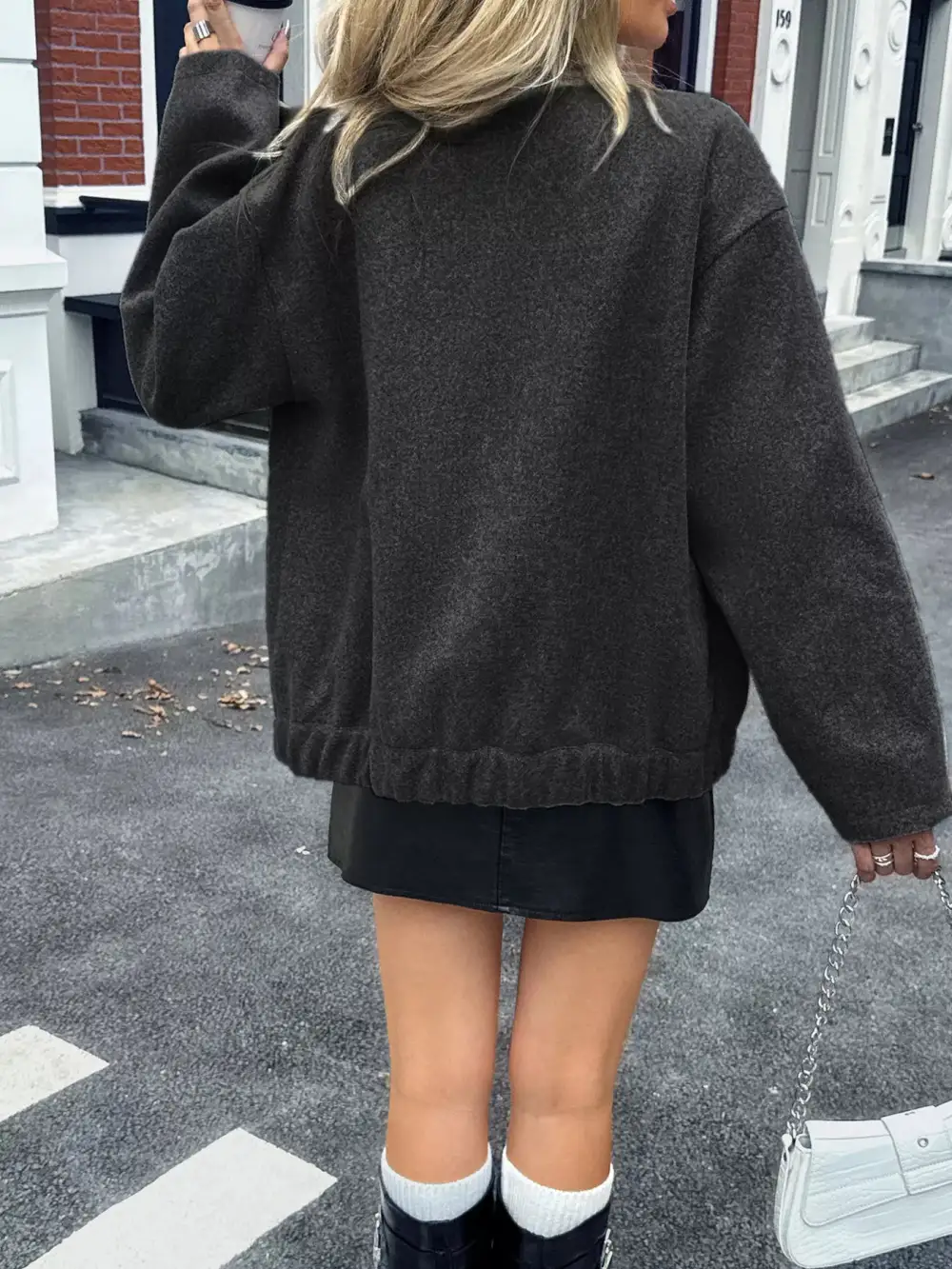 Snap Down Dropped Shoulder Jacket