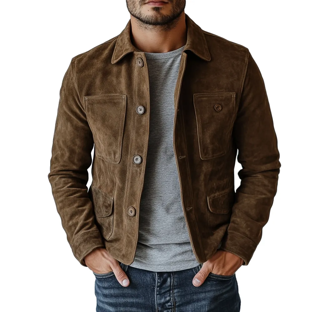 Suede Utility Pocket Jacket