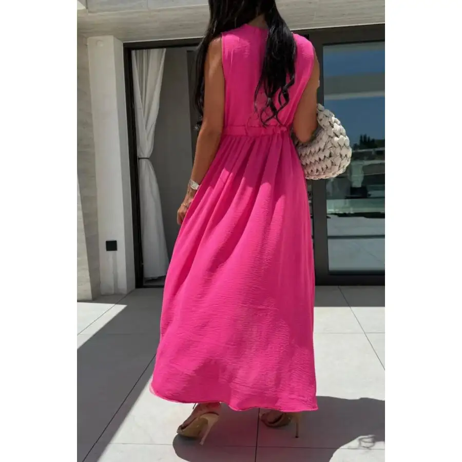 Surplice Sleeveless Slit Maxi Dress