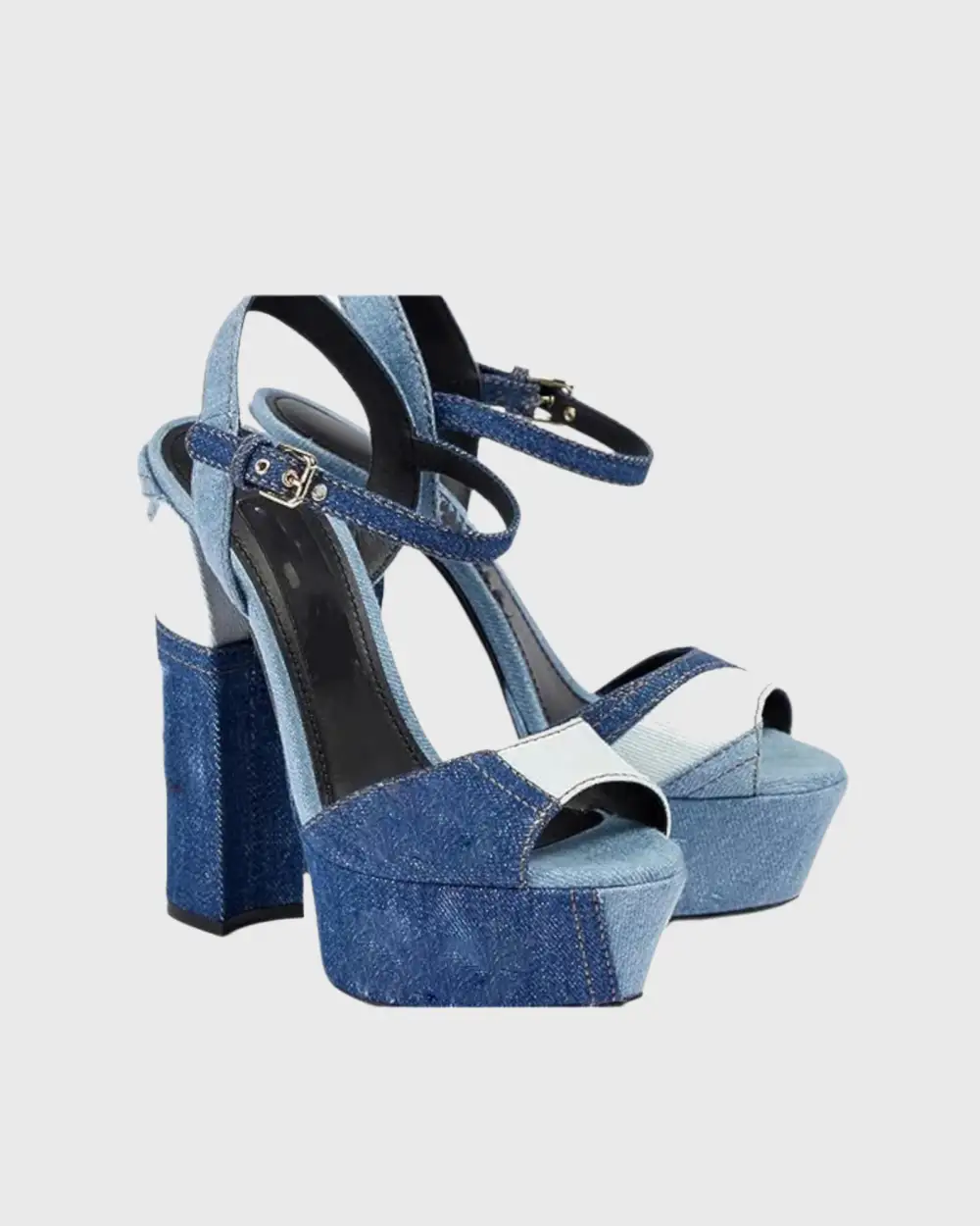Colorblock Strap Platform Sandals