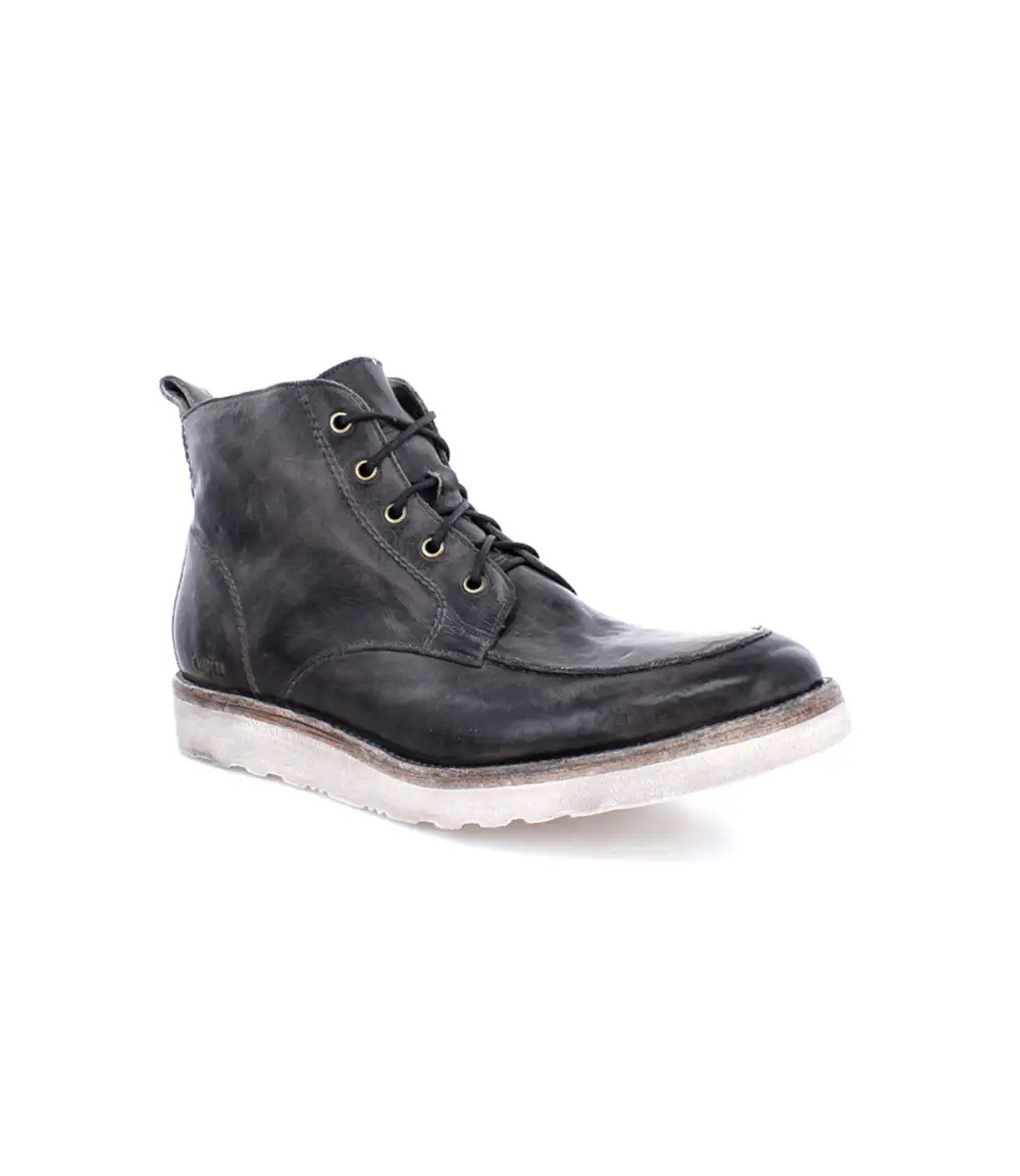 Apron-Toe Lace-Up Distressed Work Boots