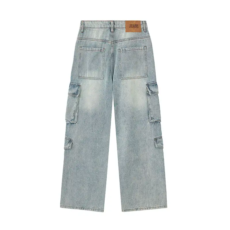 Relaxed Cargo Denim Jeans