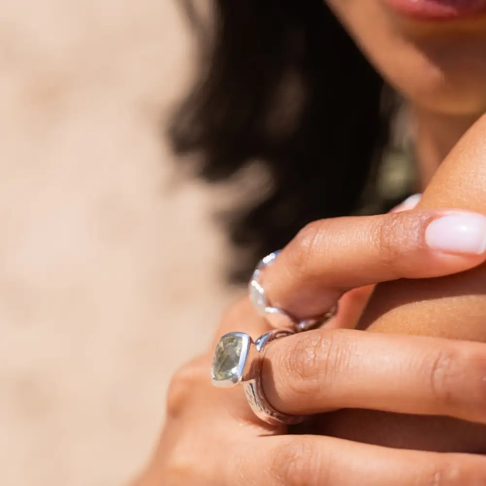 Quartz Textured Wide Ring