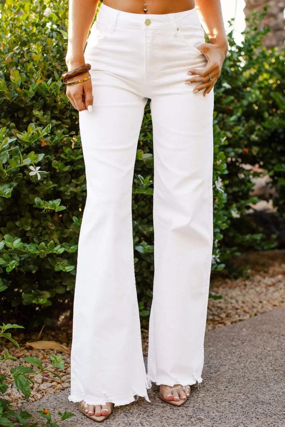 Frayed Relaxed Jeans Light Pink