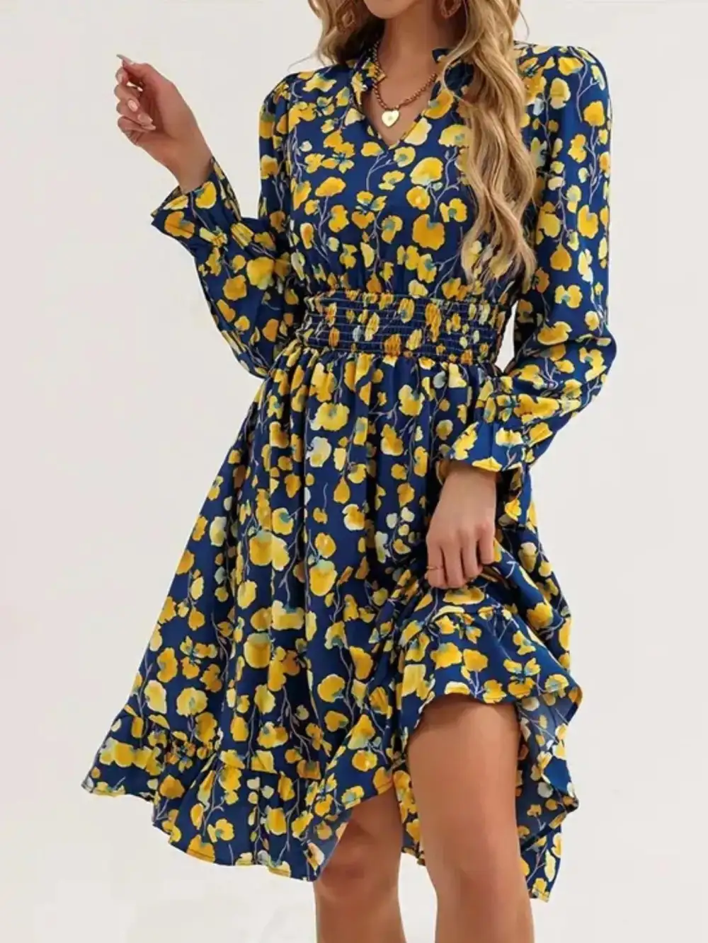 Clean Line Floral Dress