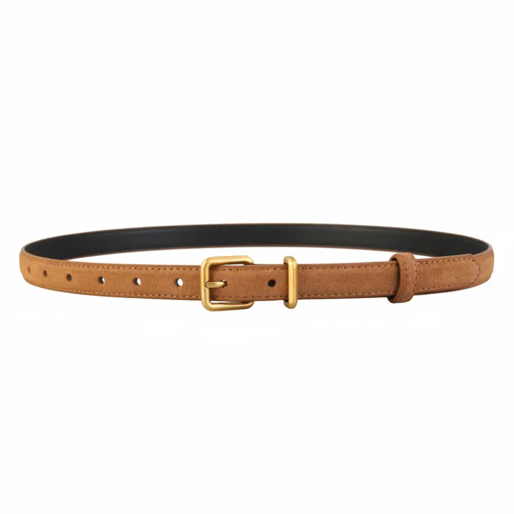 Everyday Golden Buckle Skinny Belt