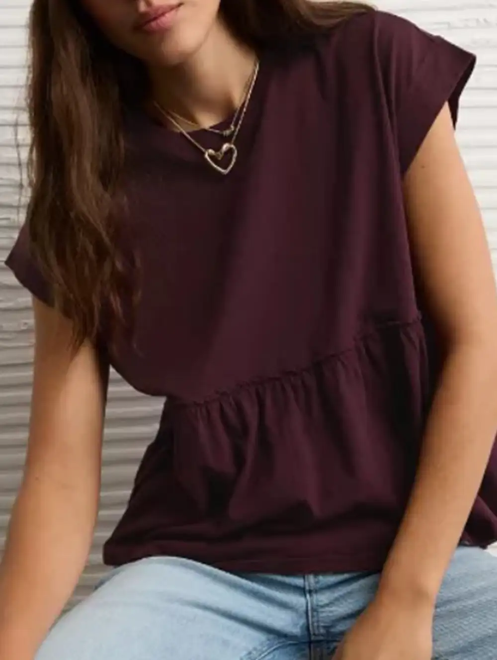Babydoll Thin Top with Back Tie Blouse
