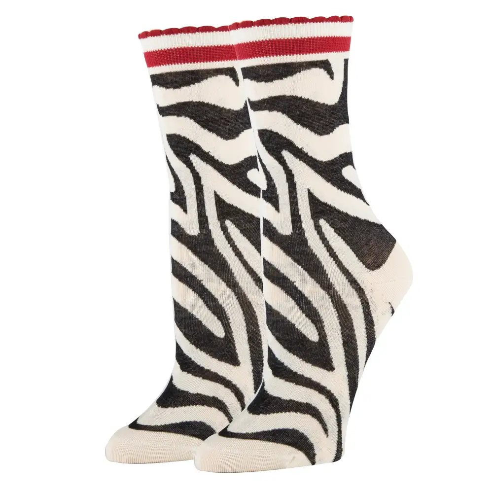 Cotton Blend Abstract Graphic Crew Socks