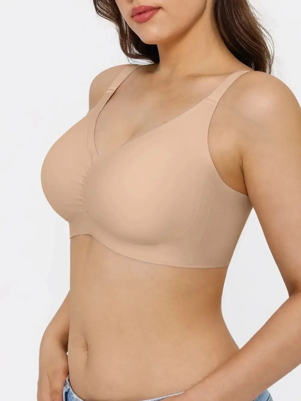 Seamless Wireless Ruched Comfort Bra