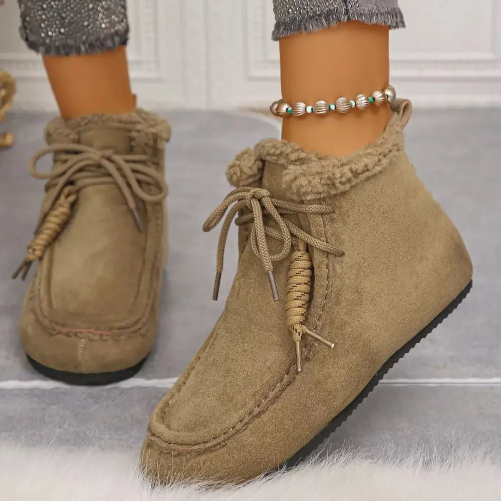 Lace-Up Flats Ankle Boots