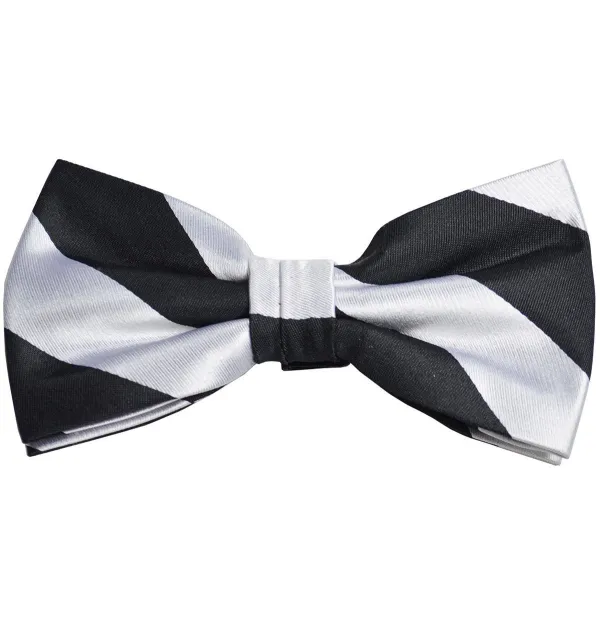 Modern Striped Silk Bow Tie