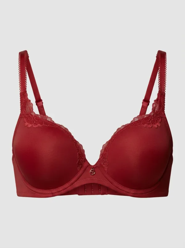 Women's Lace-Trim Floral-Lace Scalloped-Edge Adjustable-Strap Bra