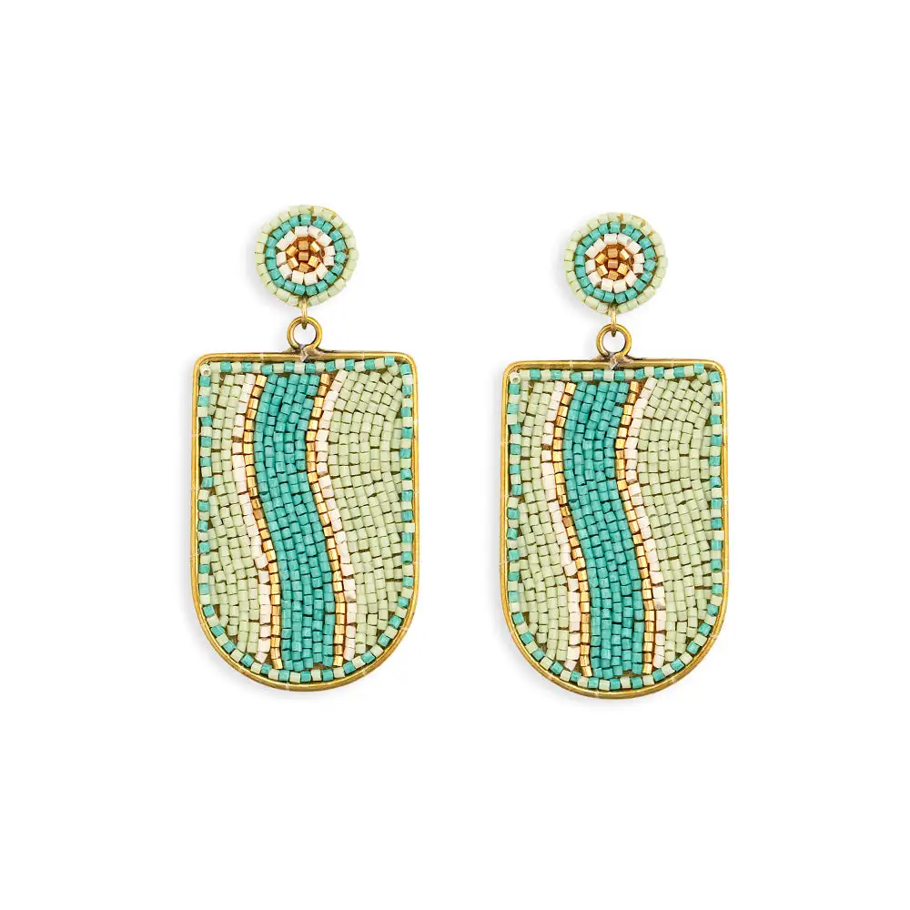 Delicate Modern Artful Beaded Earrings