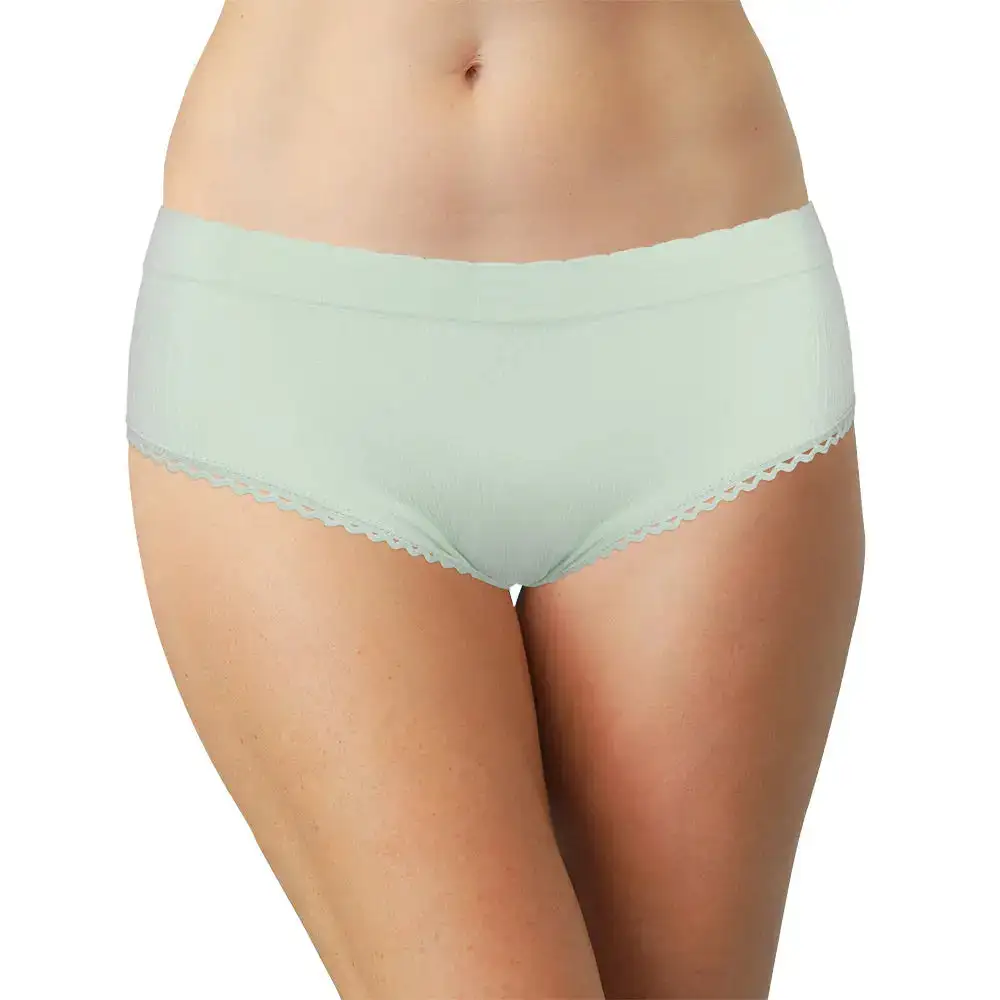 Seamless Tag-Free Picot-Trim Hipster Panty
