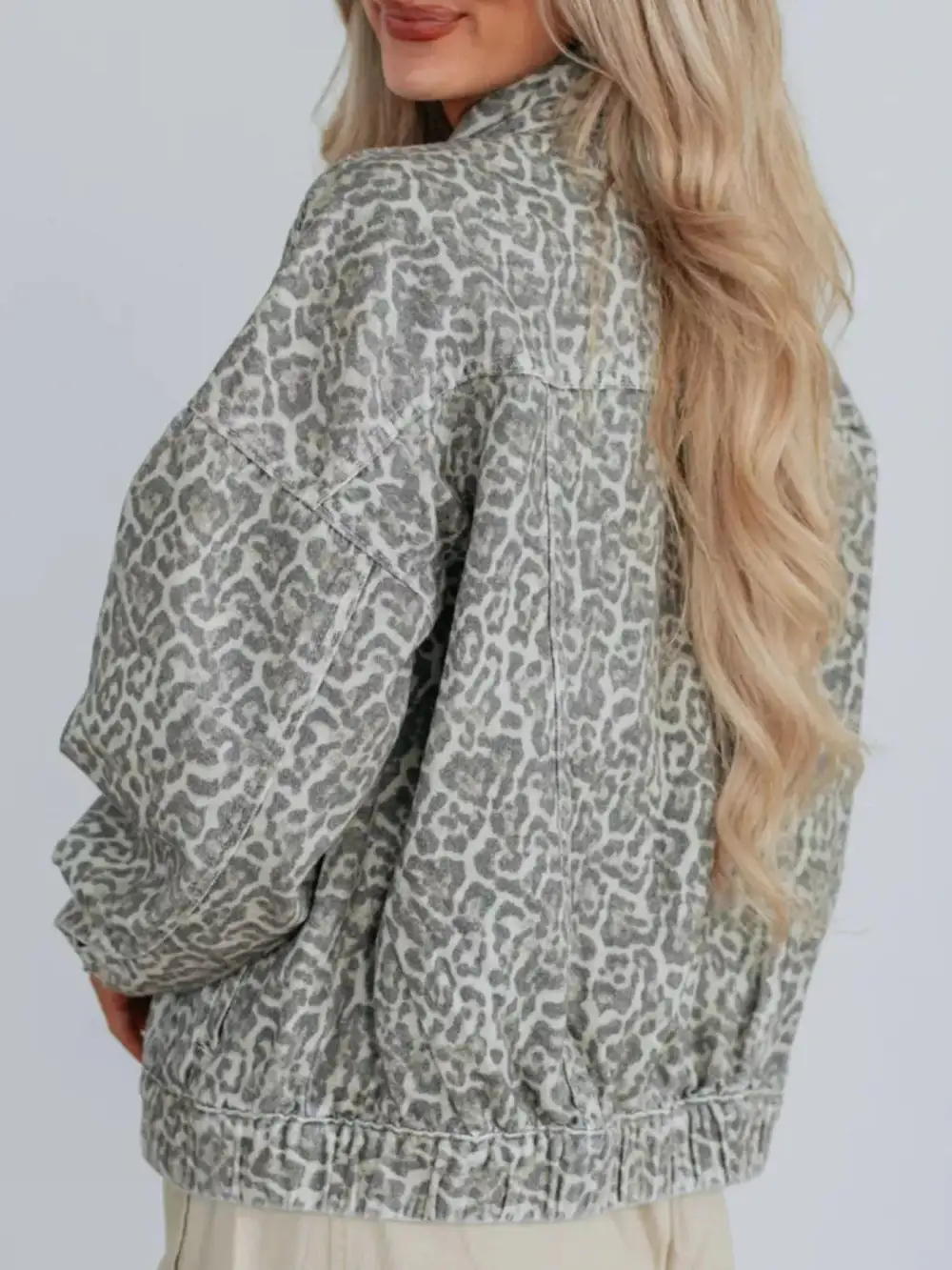 Leopard Button Up Jacket