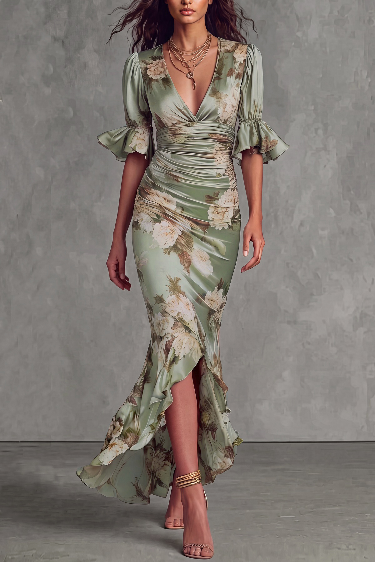 Modern Floral Maxi Dress