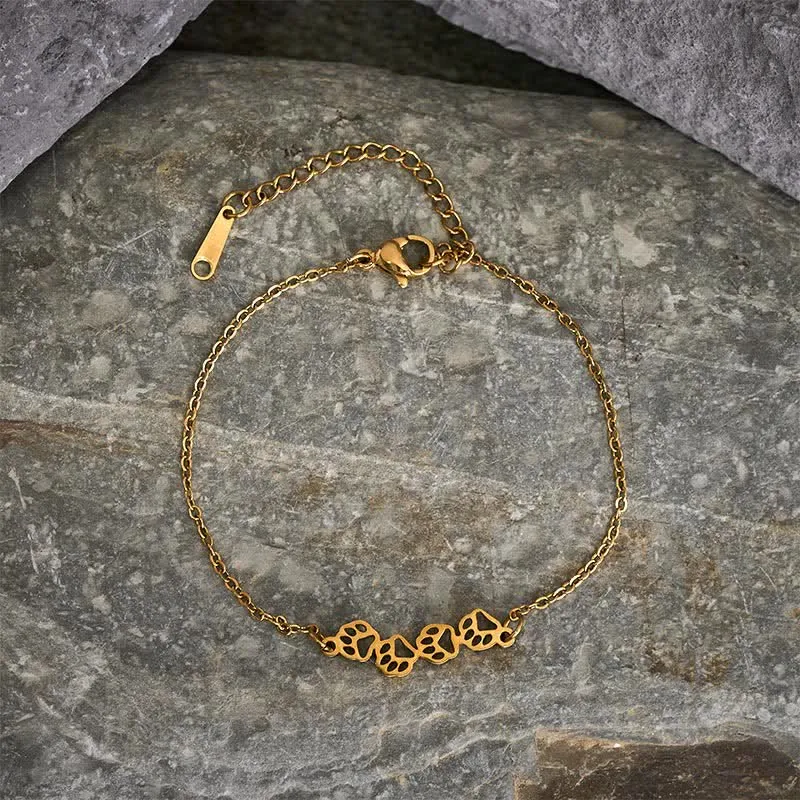 Titanium Steel Cat Paws Bracelet