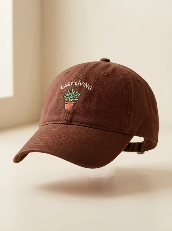Minimal Plant-Lover Succulent Embroidered Unisex Baseball Cap