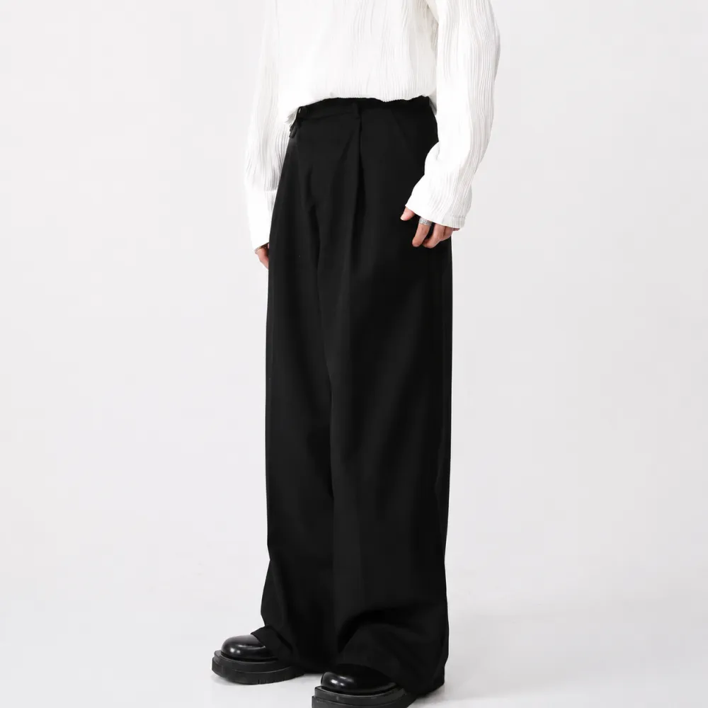 Relaxed Straight Leg Casual Trousers