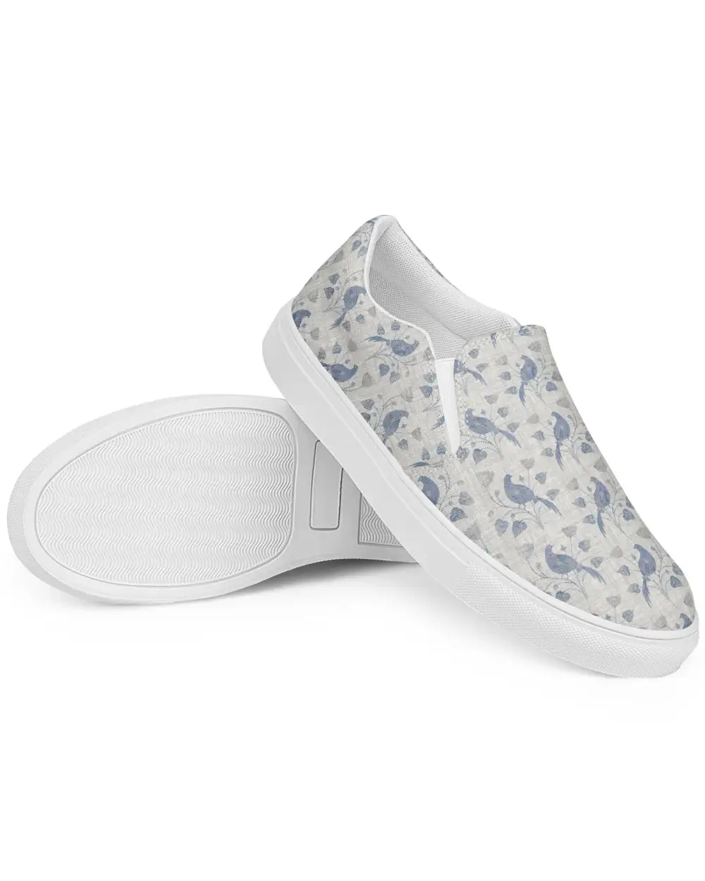 Lovebird Print Slip On Shoes
