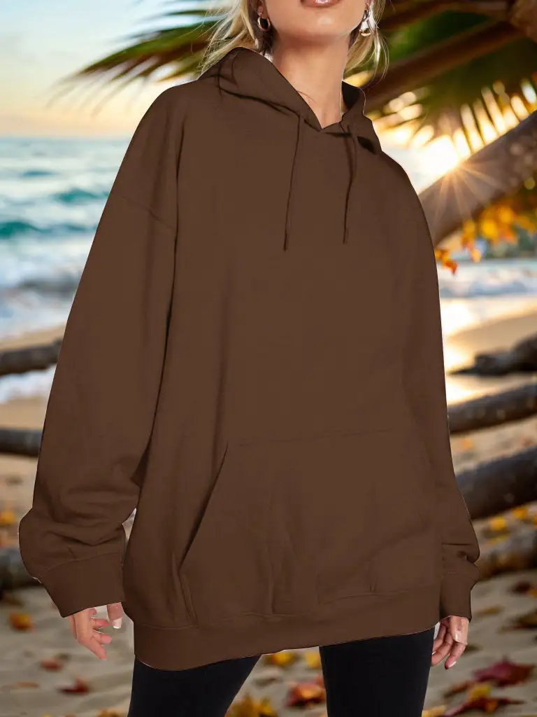 Refined Drawstring Pocketed Hoodie