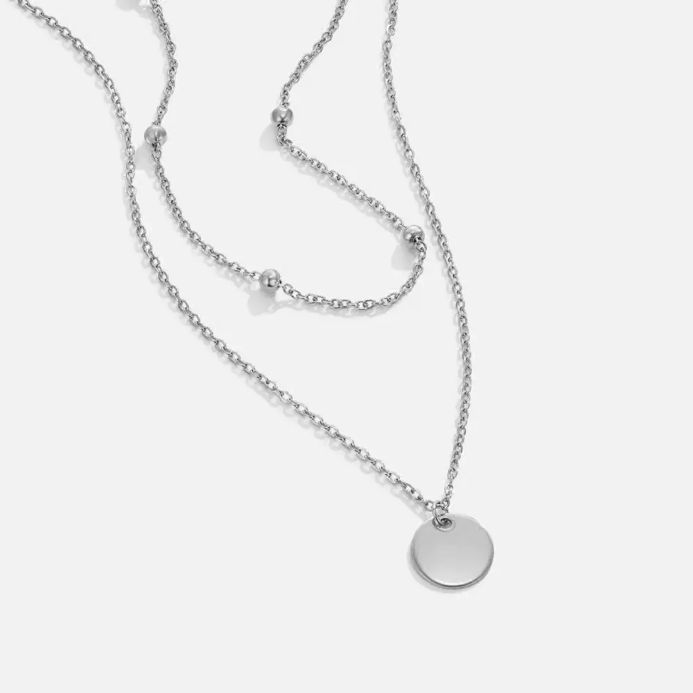 Adjustable Layered Disc Necklace
