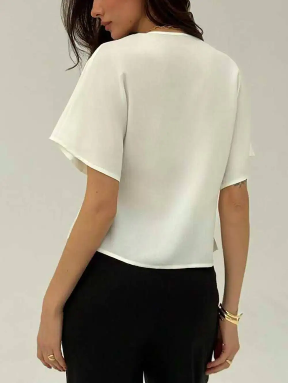 Classic V Neck Button Down Shirt