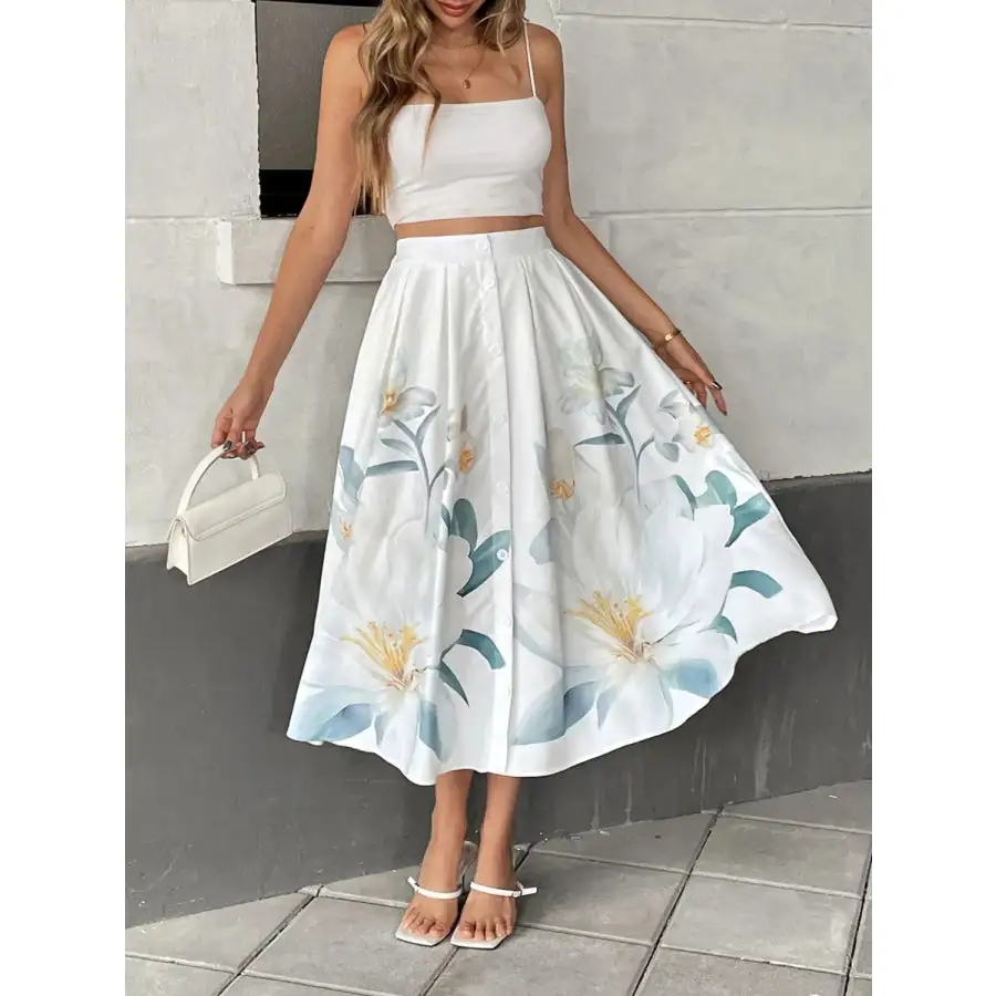 Print Midi Skirt