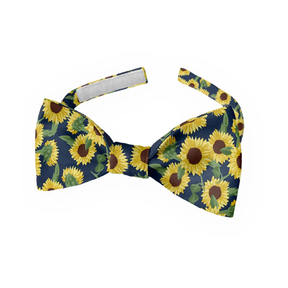 Sunflower Floral Motif Bow Tie