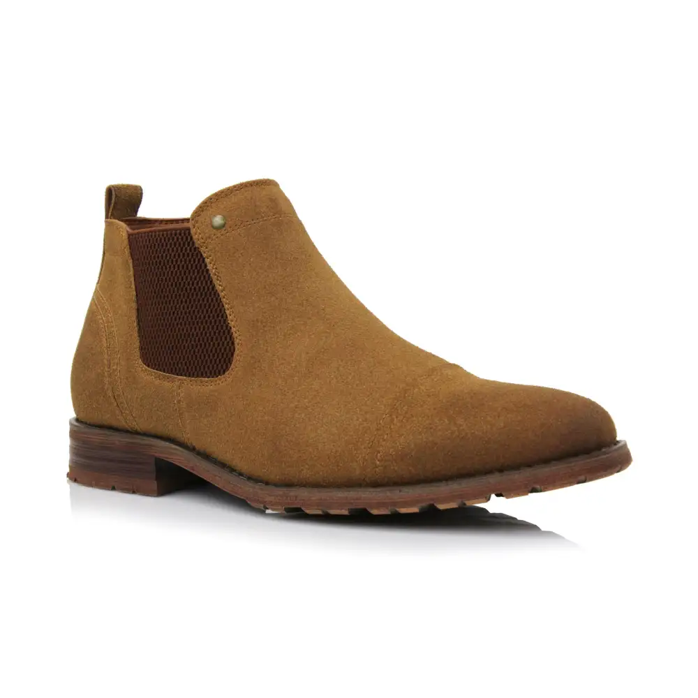 Classic Faux-Suede Suede Faux-Leather Chelsea Boots