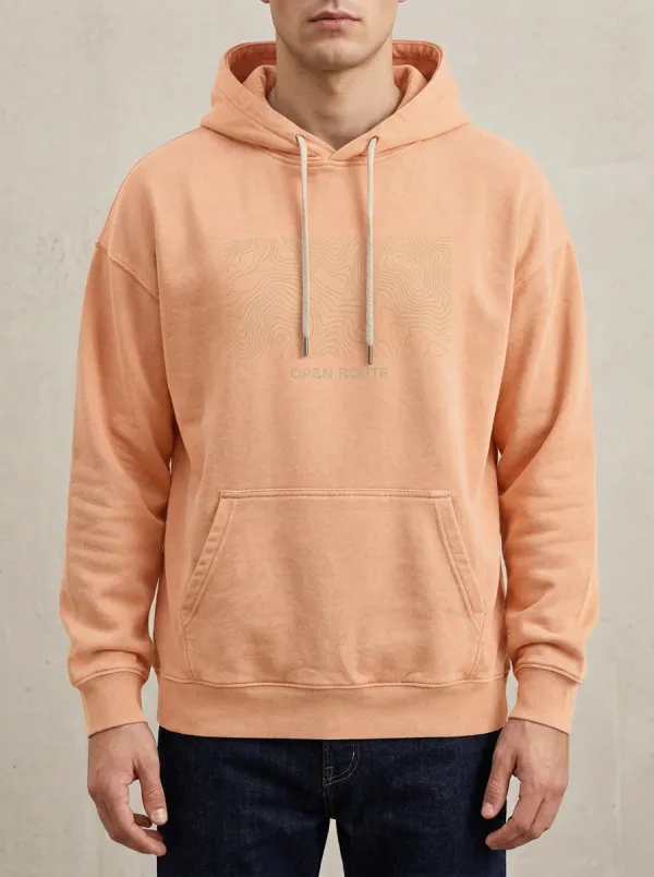 Men's Hiking Outdoor Lover Topographic Map Print Hoodie