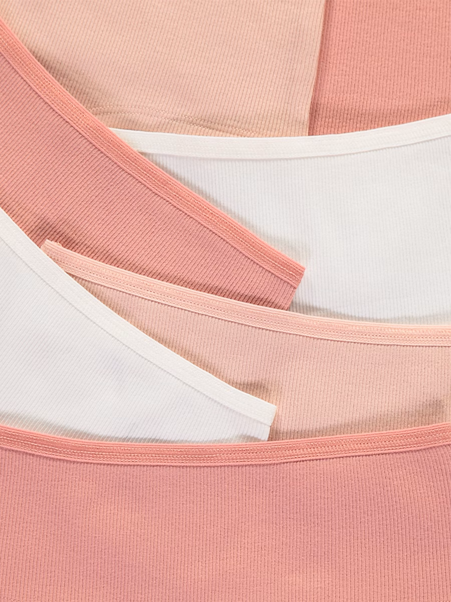 Pink Ribbed Short Briefs 7 Pack detail 1
