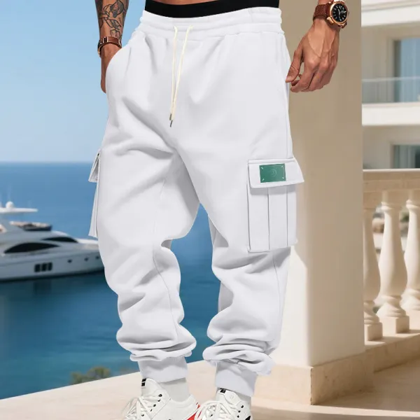 Men's Cargo Jogging Pants Pockets Waistband Cargo Pants
