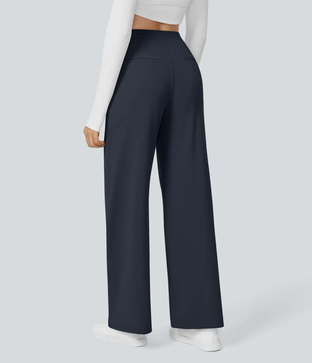 2026🔥  High Waisted Pocket Straight Leg Work Pants
