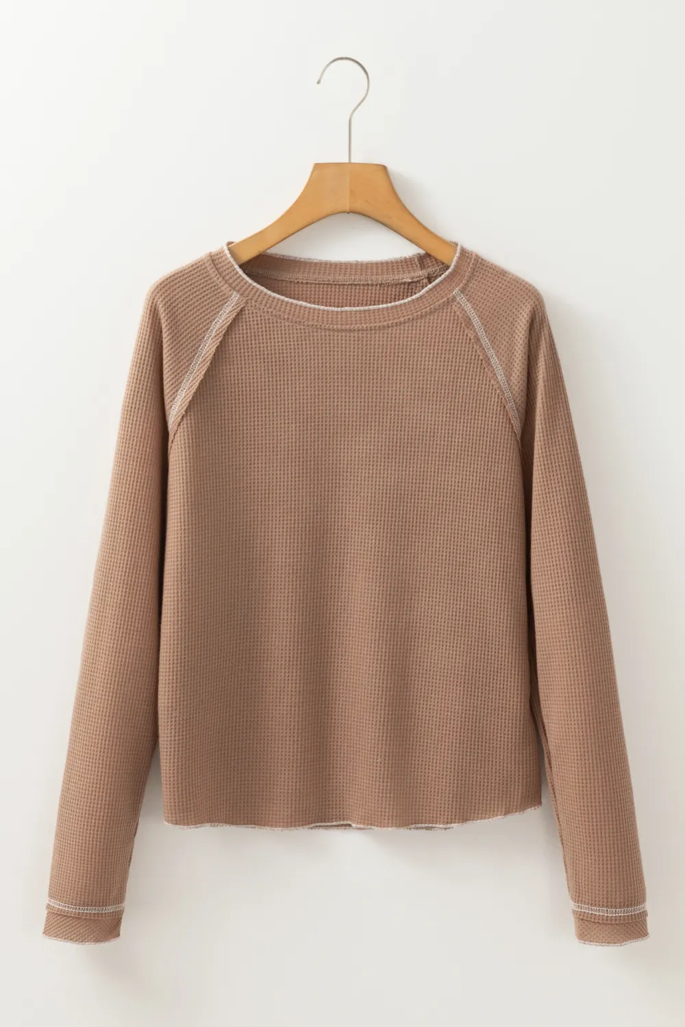 Smoke Gray Textured Round Neck Top