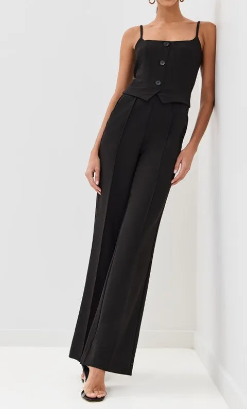 Black Tailored High Waist Jumpsuit