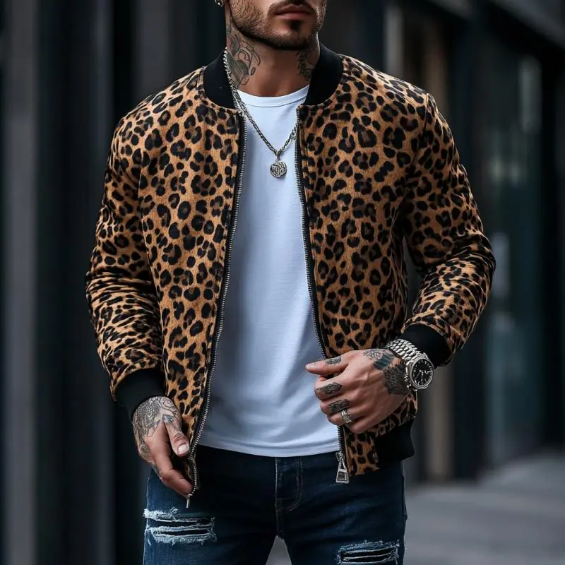 Leopard Print Zip Jacket