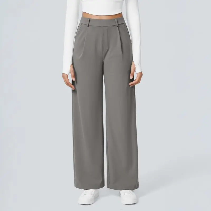 2026🔥  High Waisted Pocket Straight Leg Work Pants