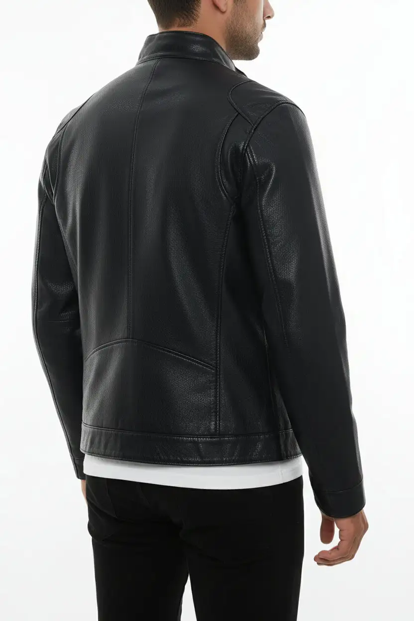 Modern Leather Biker Motorcycle Cafe Racer Jacket