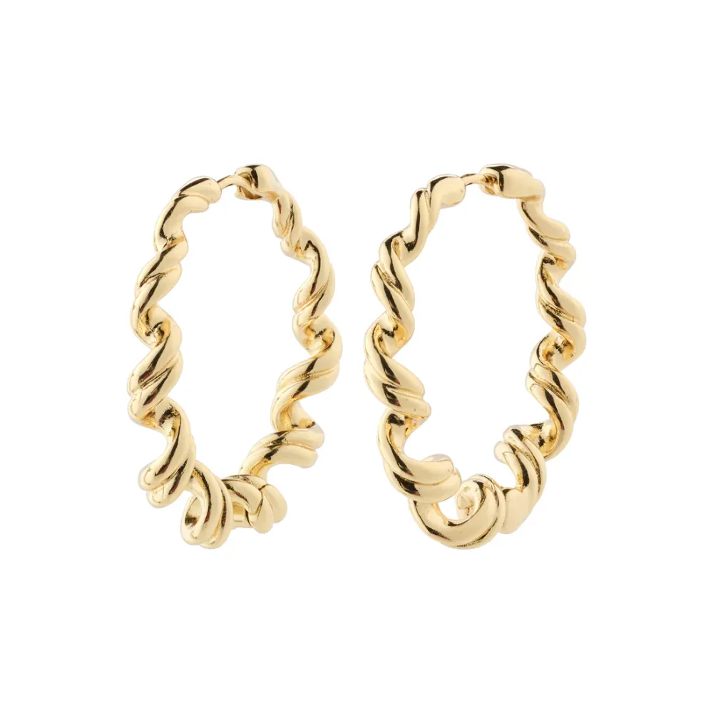 Structured Knitted Chunky Twisted Hoop Earrings