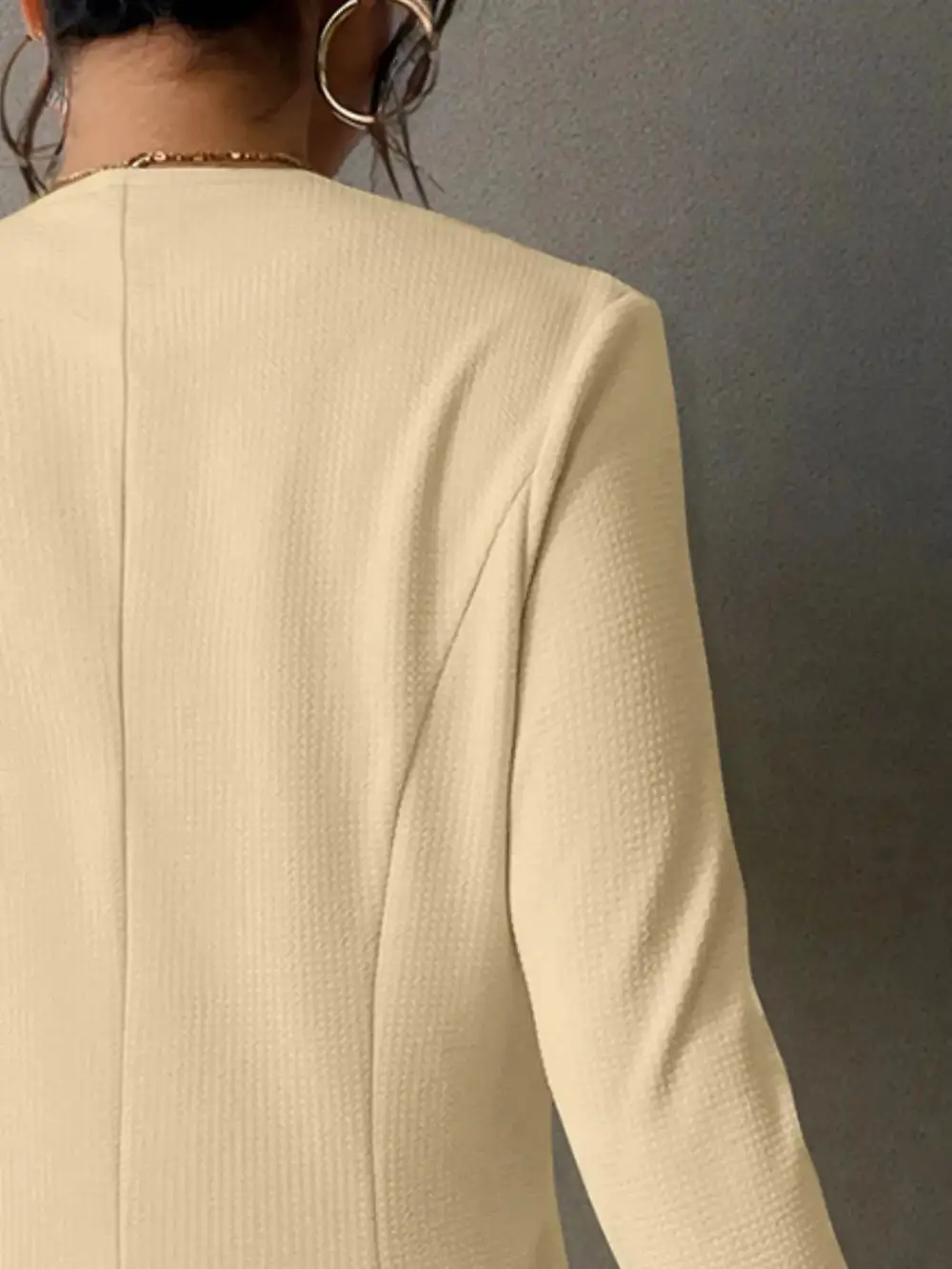 One Button Long Sleeve Blazer