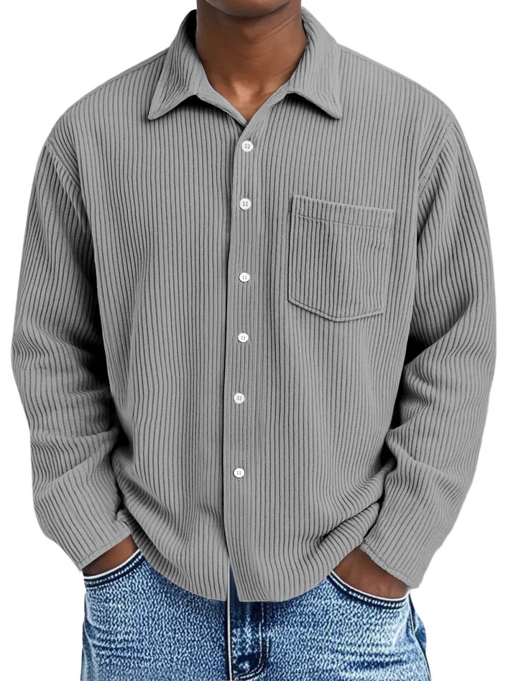 Clean Line Corduroy Camp Collar Shirt