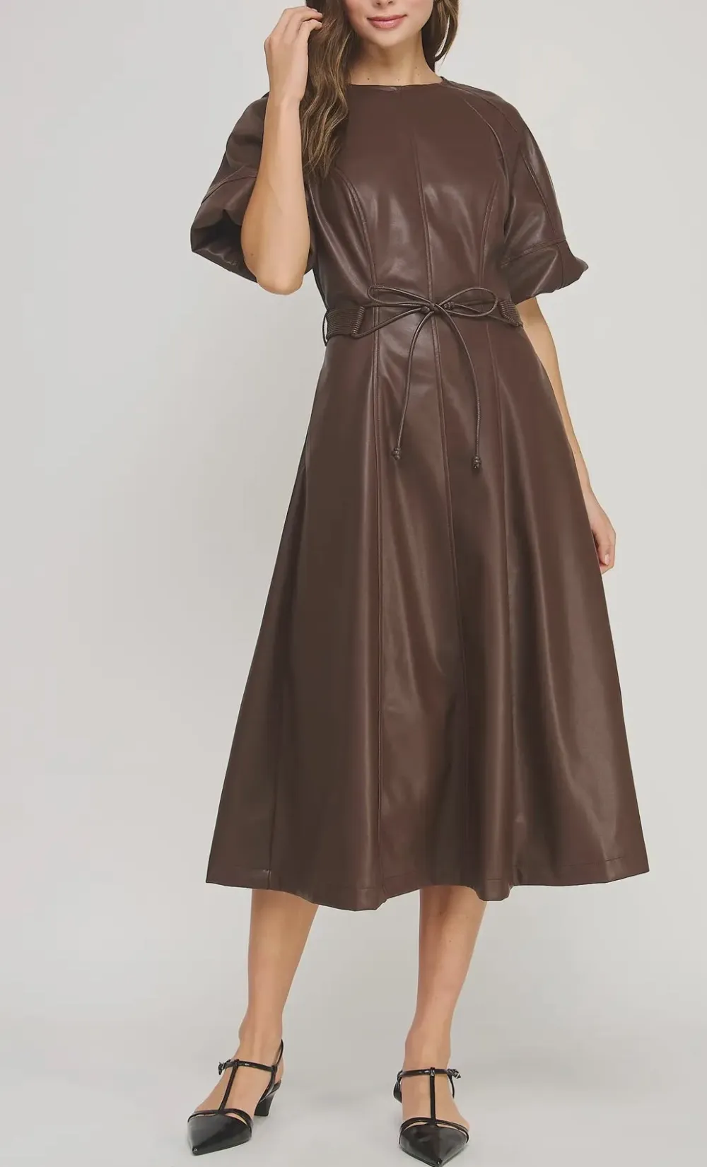 Faux Leather Dress