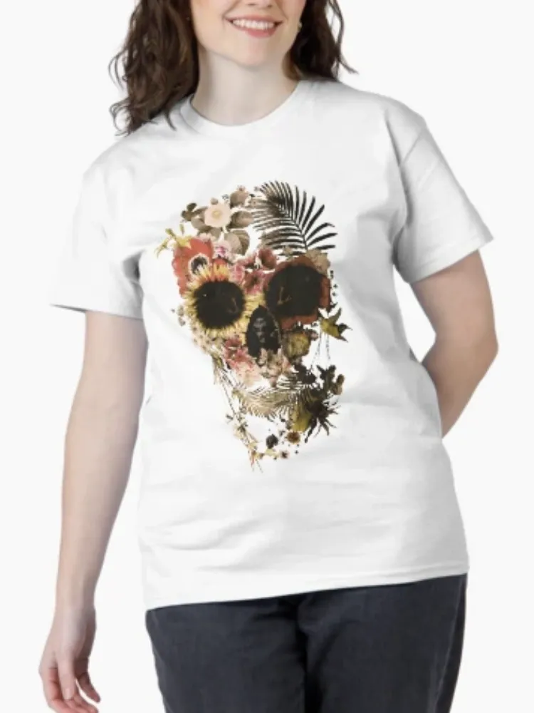 Women's Creative Plant Print Round-neck Short-Sleeved T-Shirt