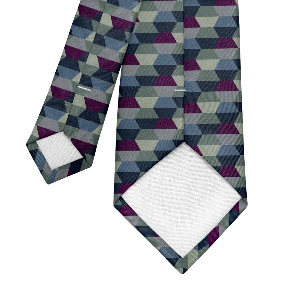 Polished Geometric Motif Necktie