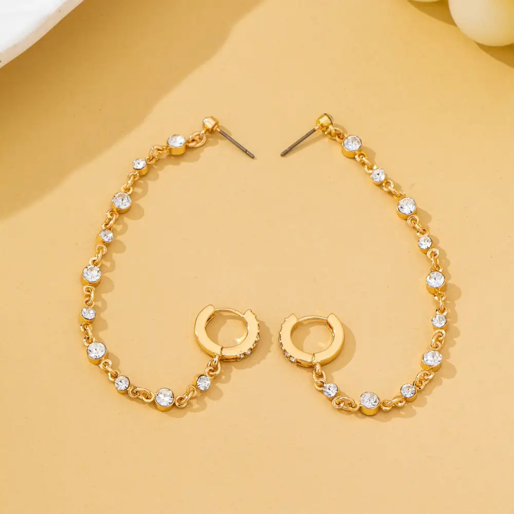 Crystal Stud Double Piercing Drop